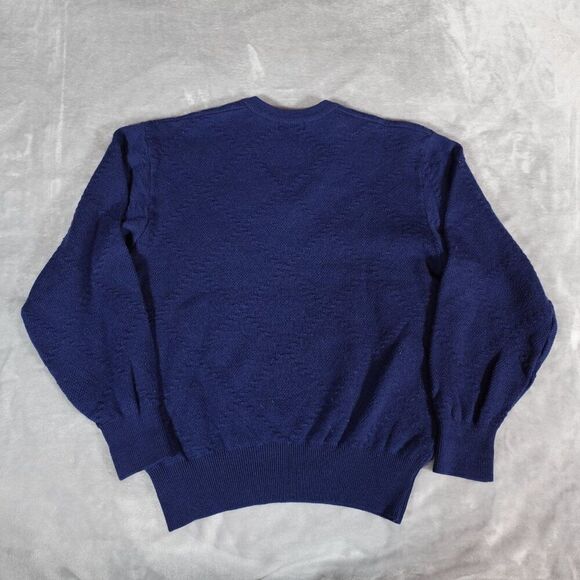 Vintage Japan Open Golf Championship V Neck Sweater Womens L Wool Preppy Blue - Picture 5 of 8